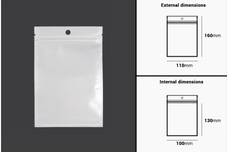 Plastična zip kesica 110x160mm sa belom zadnjom i providnom prednjom stranom i rupom za kačenje - 100 kom-2