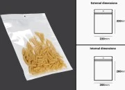 Plastična zip kesica 220x320mm sa belom zadnjom i providnom prednjom stranom i rupom za kačenje - 100 kom