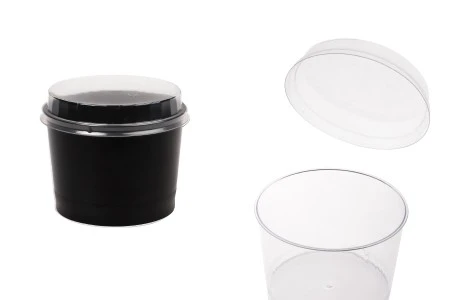 Plastična providna čašica 200mL sa poklopcem - 50 kom-1