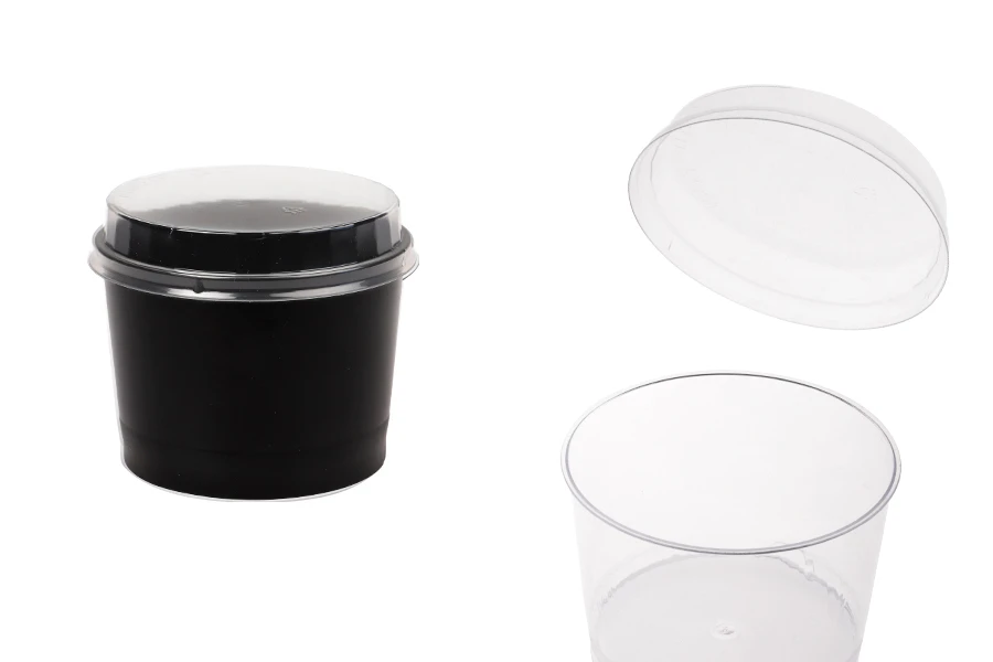 Plastična providna čašica 200mL sa poklopcem - 50 kom Plastična providna čašica 200mL sa poklopcem - 50 kom