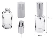 Okrugla parfemska bočica 30 ml sa aluminijumskim sprejom srebrne boje - (minimalna porudžbina 1 kutija)