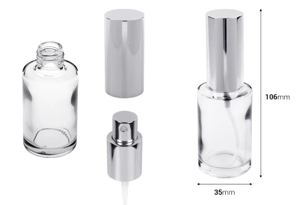 Okrugla parfemska bočica 30 ml sa aluminijumskim sprejom srebrne boje - (minimalna porudžbina 1 kutija)-2