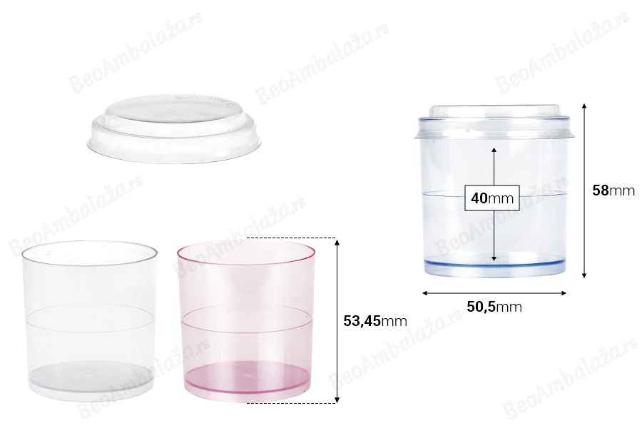 Plastična okrugla posudica za slatkiše 80mL sa poklopcem - 24 kom-dimenzije_slike