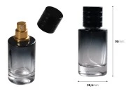 Staklena bočica 30mL sa zlatnim ili srebrnim sprejom i crnim zatvaračem (PP 15) Staklena bočica 30mL sa zlatnim ili srebrnim sprejom i crnim zatvaračem (PP 15)