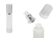 Airless plastična bočica 50mL za kreme sa aluminijumskom osnovom i zatvaračem u srebrnoj boji Airless plastična bočica 50mL za kreme sa aluminijumskom osnovom i zatvaračem u srebrnoj boji