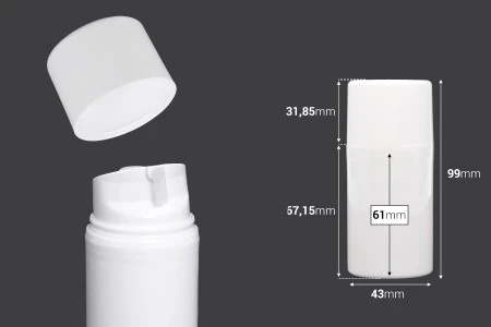 Airless bela plastična bočica 50mL za kreme-2