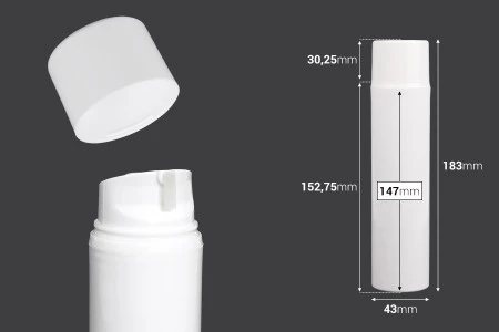 Airless bela plastična bočica 150mL za kreme-2