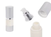 Airless plastična flašica 15mL za kreme sa aluminijumskom osnovom i zatvaračem u srebrnoj boji