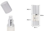 Airless plastična flašica 15mL za kreme sa aluminijumskom osnovom i zatvaračem u srebrnoj boji