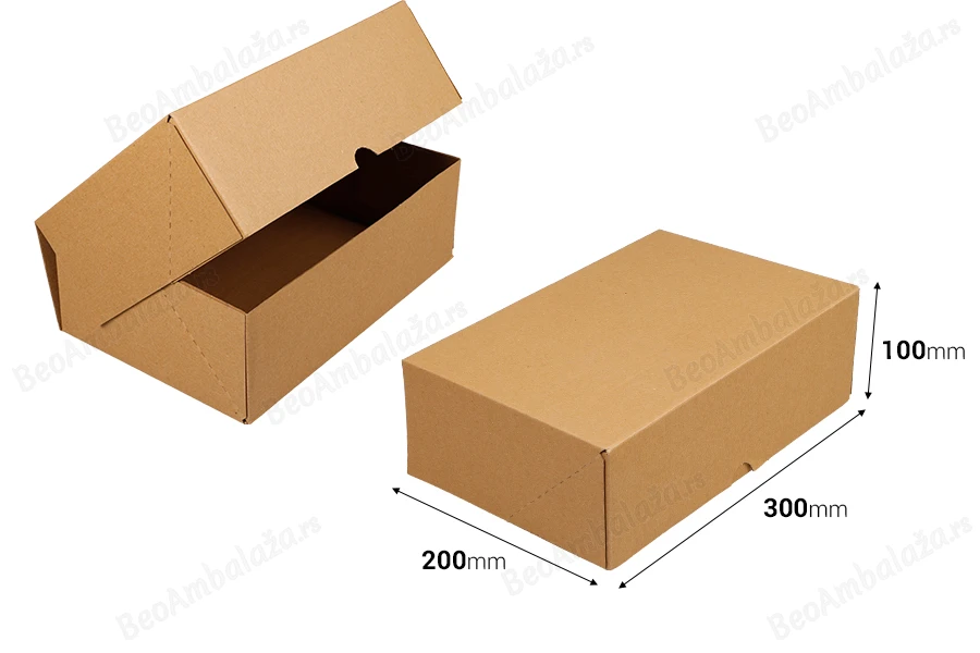 Kartonska kutija 300x200x100 mm troslojna sa automatskim sklapanjem (br. 80) - 25 kom.-dimenzije_slike