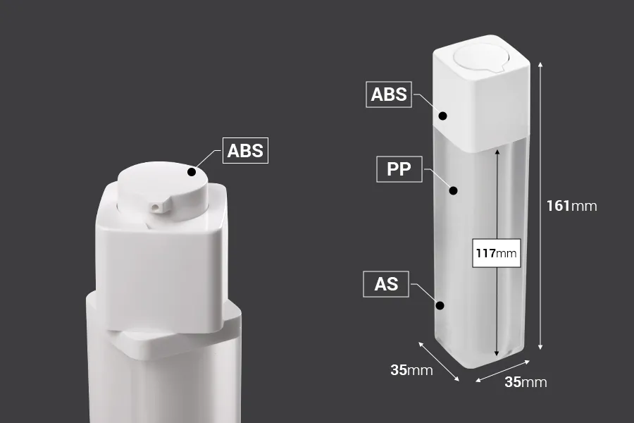Airless akrilna bočica 50mL sa belom pumpicom