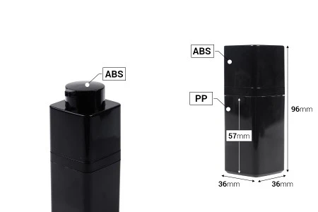 Akrilna Airless bočica 15mL sa pumpicom, u crnoj boji - 5 kom-2