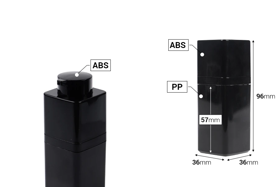 Akrilna Airless bočica 15mL sa pumpicom, u crnoj boji - 5 kom Akrilna Airless bočica 15mL sa pumpicom, u crnoj boji - 5 kom