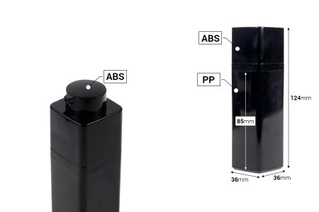 Akrilna Airless bočica 30mL sa pumpicom, u crnoj boji - 5 kom-2