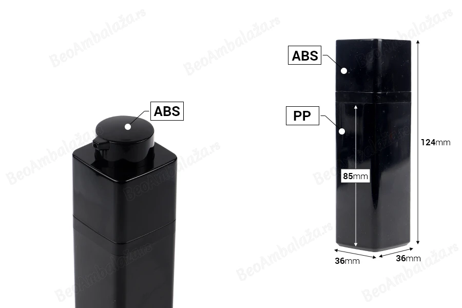 Akrilna Airless bočica 30mL sa pumpicom, u crnoj boji - 5 kom-dimenzije_slike
