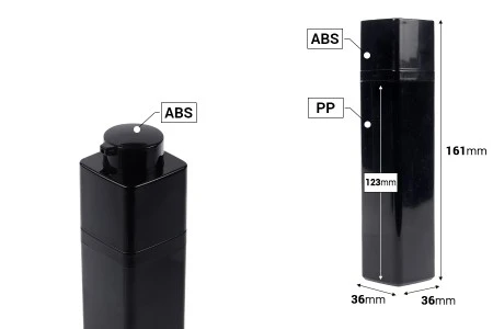 Akrilna Airless bočica 50mL sa pumpicom, u crnoj boji - 5 kom-2