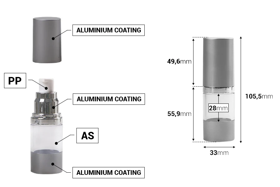 Airless akrilna bočica 15mL za kreme Airless akrilna bočica 15mL za kreme