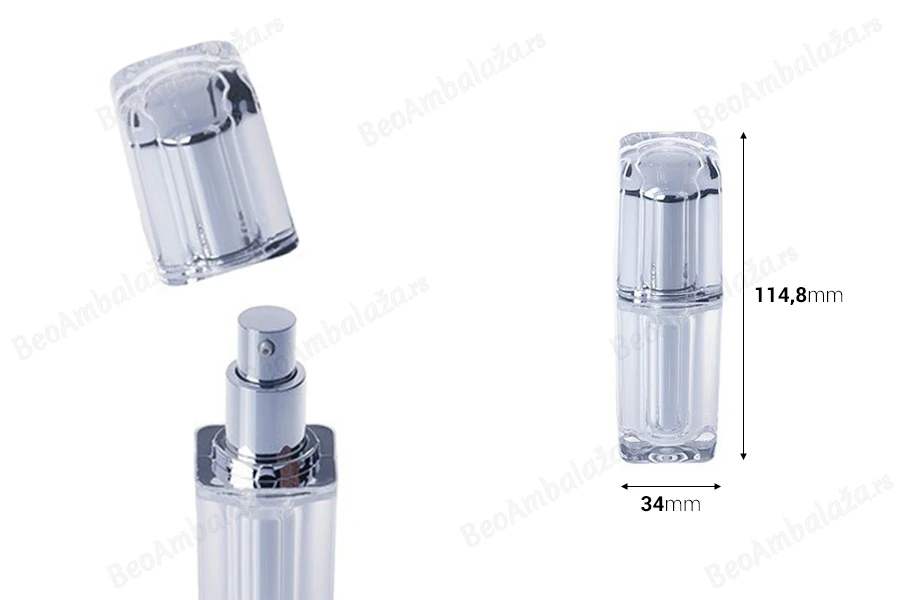 Luksuzna bočica 15mL za kreme, sa pumpicom i zatvaračem-dimenzije_slike