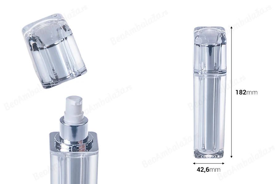 Luksuzna bočica 100mL za kreme, sa pumpicom i zatvaračem-dimenzije_slike