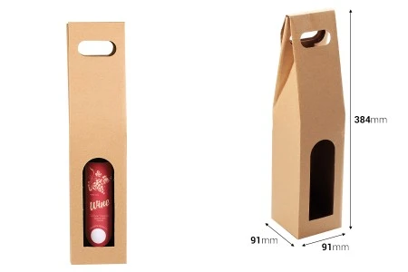 Kartonska kraft kutija za flašu vina od 750mL - 10 kom-2