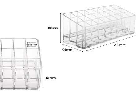 Stalak (postolje) od pleksiglasa 230x90x80mm sa 3 nivoa (24 mesta)-2