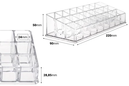 Stalak (postolje) od pleksiglasa 220x90x50mm sa 3 nivoa (24 mesta)-2