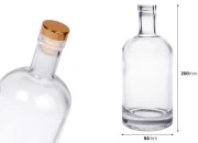 Staklena okrugla flašica 500 mL - 20 kom-dimenzije_slike