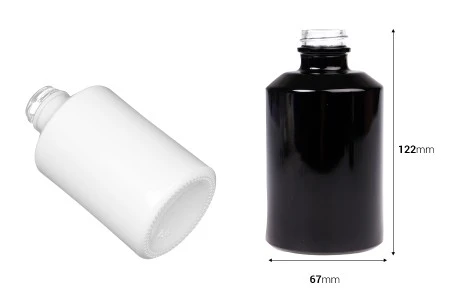 Cilindrična staklena boca 250mL u crnoj ili beloj boji-2