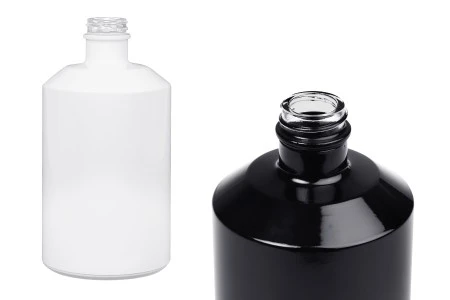 Cilindrična staklena boca 500mL u crnoj ili beloj boji-1