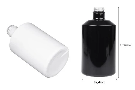 Cilindrična staklena boca 500mL u crnoj ili beloj boji-2