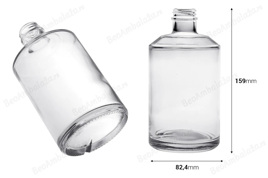 Staklena cilindrična flaša 500mL-dimenzije_slike