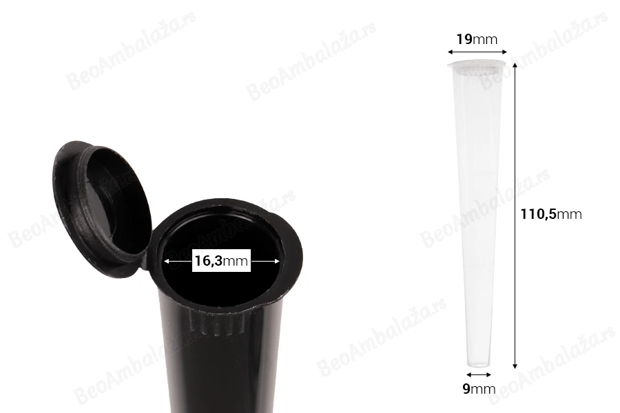 Plastična konusna tubica sa pop-top poklopcem za hermetičko zatvaranje, u raznim bojama - 100 kom-dimenzije_slike