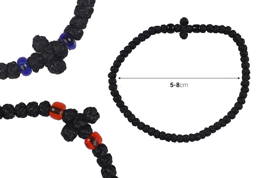 Brojanica 60+5 čvorova, ručno rađena od voštanog konca - 10 kom-dimenzije_slike