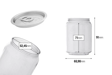 Providna (PET) plastična limenka 250mL sa aluminijumskim poklopcem (nepohodna upotreba mašine za zatvaranje) - 200 kom-2