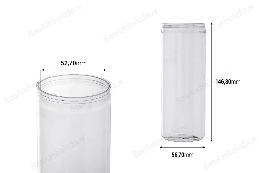 Providna (PET) plastična limenka 330mL (visoka) sa aluminijumskim poklopcem (nepohodna upotreba mašine za zatvaranje) - 200 kom-dimenzije_slike