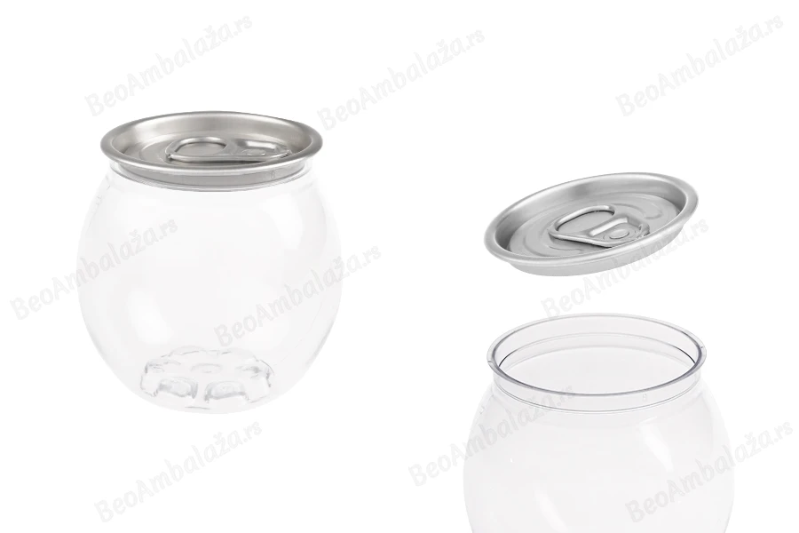 Providna (PET) plastična limenka 210mL (u obliku kuglice) sa aluminijumskim poklopcem (nepohodna upotreba mašine za zatvaranje) - 200 kom-slika_proizvoda