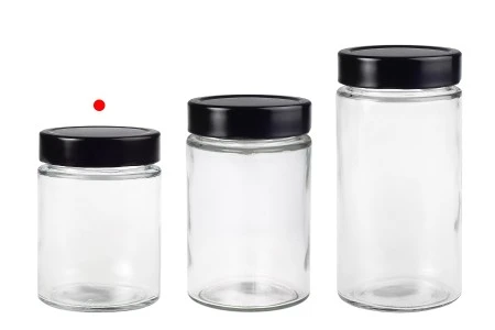 Cilindrična staklena tegla 280mL sa crnim zatvaračem T.O 70 Deep - 105 kom-3