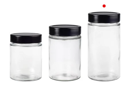 Cilindrična staklena tegla 500mL sa crnim zatvaračem T.O 70 Deep - 60 kom-3
