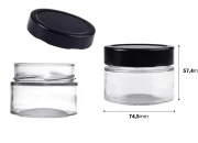Cilindrična staklena tegla 100mL sa crnim zatvaračem T.O 70 Deep - 140 kom Cilindrična staklena tegla 100mL sa crnim zatvaračem T.O 70 Deep - 140 kom