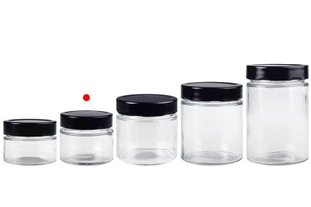 Cilindrična staklena tegla 150mL sa crnim zatvaračem T.O 70 Deep - 120 kom-3