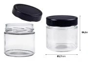 Cilindrična staklena tegla 280mL sa crnim zatvaračem T.O 82 Deep - 96 kom Cilindrična staklena tegla 280mL sa crnim zatvaračem T.O 82 Deep - 96 kom