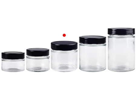 Cilindrična staklena tegla 280mL sa crnim zatvaračem T.O 82 Deep - 96 kom-3