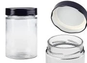 Cilindrična staklena tegla 500mL sa crnim zatvaračem T.O 82 Deep - 60 kom Cilindrična staklena tegla 500mL sa crnim zatvaračem T.O 82 Deep - 60 kom