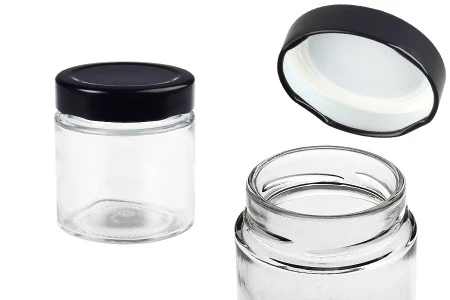 Cilindrična staklena tegla 100mL sa T.O 58 Deep crnim zatvaračem - 160 kom-1