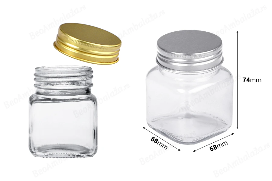 Staklena tegla 100mL sa aluminijumskim zatvaračem - 12 kom-dimenzije_slike