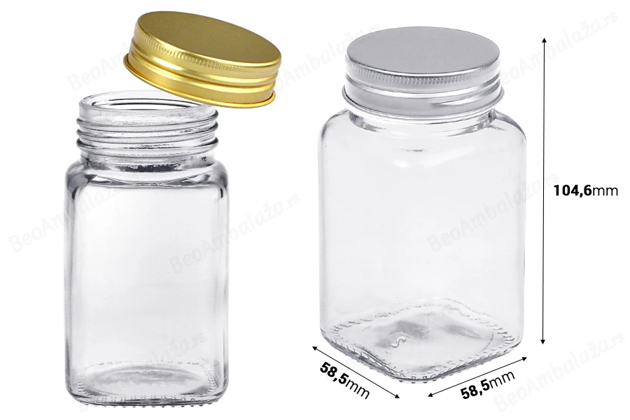 Staklena tegla 200mL sa aluminijumskim zatvaračem - 12 kom-dimenzije_slike