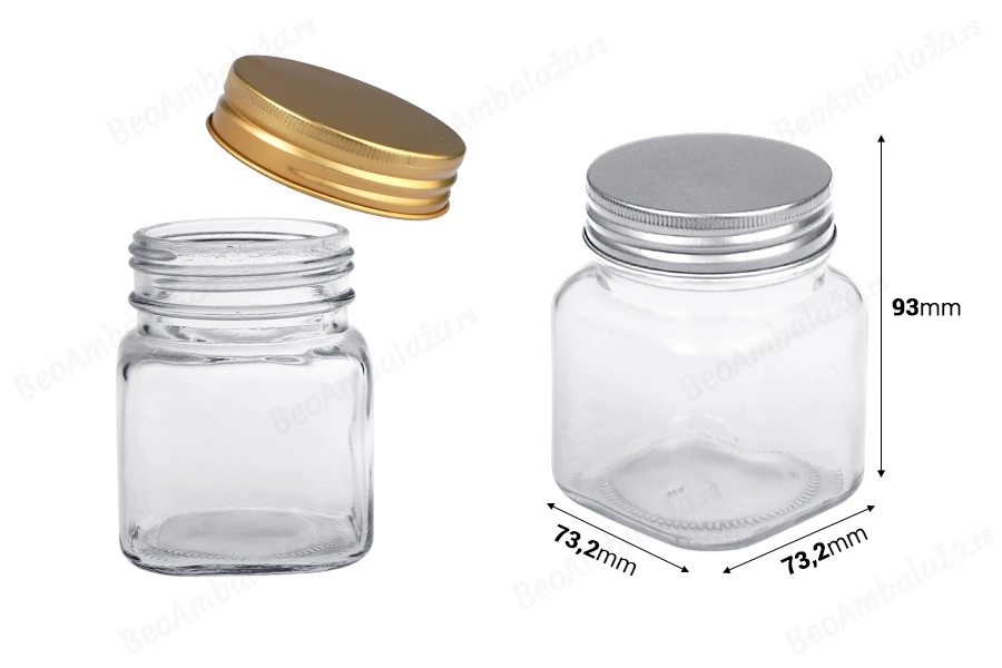 Staklena tegla 280mL sa aluminijumskim zatvaračem - 12 kom-dimenzije_slike
