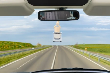 Bočica za osveživač automobila 7mL, kockasta sa drvenim zatvaračem i zakačkom - 25 kom-5