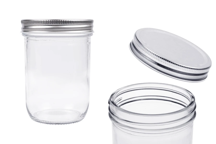 Staklena tegla 450mL sa srebrnim aluminijumskim zatvaračem - 6 kom Staklena tegla 450mL sa srebrnim aluminijumskim zatvaračem - 6 kom