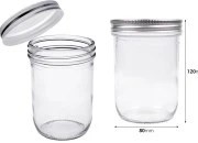Staklena tegla 450mL sa srebrnim aluminijumskim zatvaračem - 6 kom Staklena tegla 450mL sa srebrnim aluminijumskim zatvaračem - 6 kom